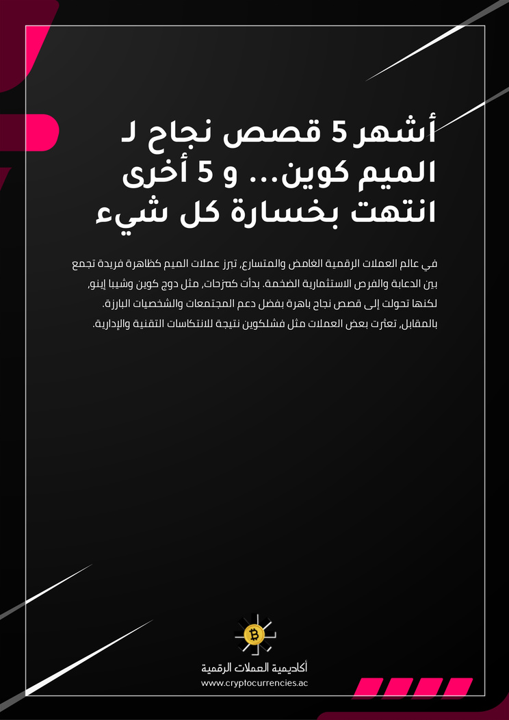 أشهر 5 قصص نجاح لـ الميم كوين... و 5 أخرى انتهت بخسارة كل شيء