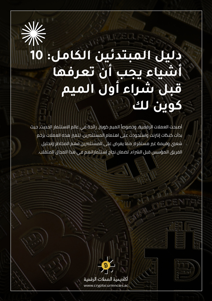 دليل المبتدئين الكامل: 10 أشياء يجب أن تعرفها قبل شراء أول الميم كوين لك
