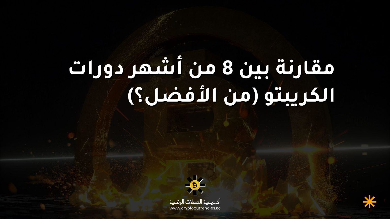 مقارنة بين 8 من أشهر دورات الكريبتو (من الأفضل؟)
