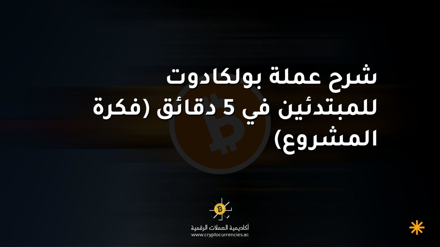 شرح عملة بولكادوت للمبتدئين في 5 دقائق (فكرة المشروع)